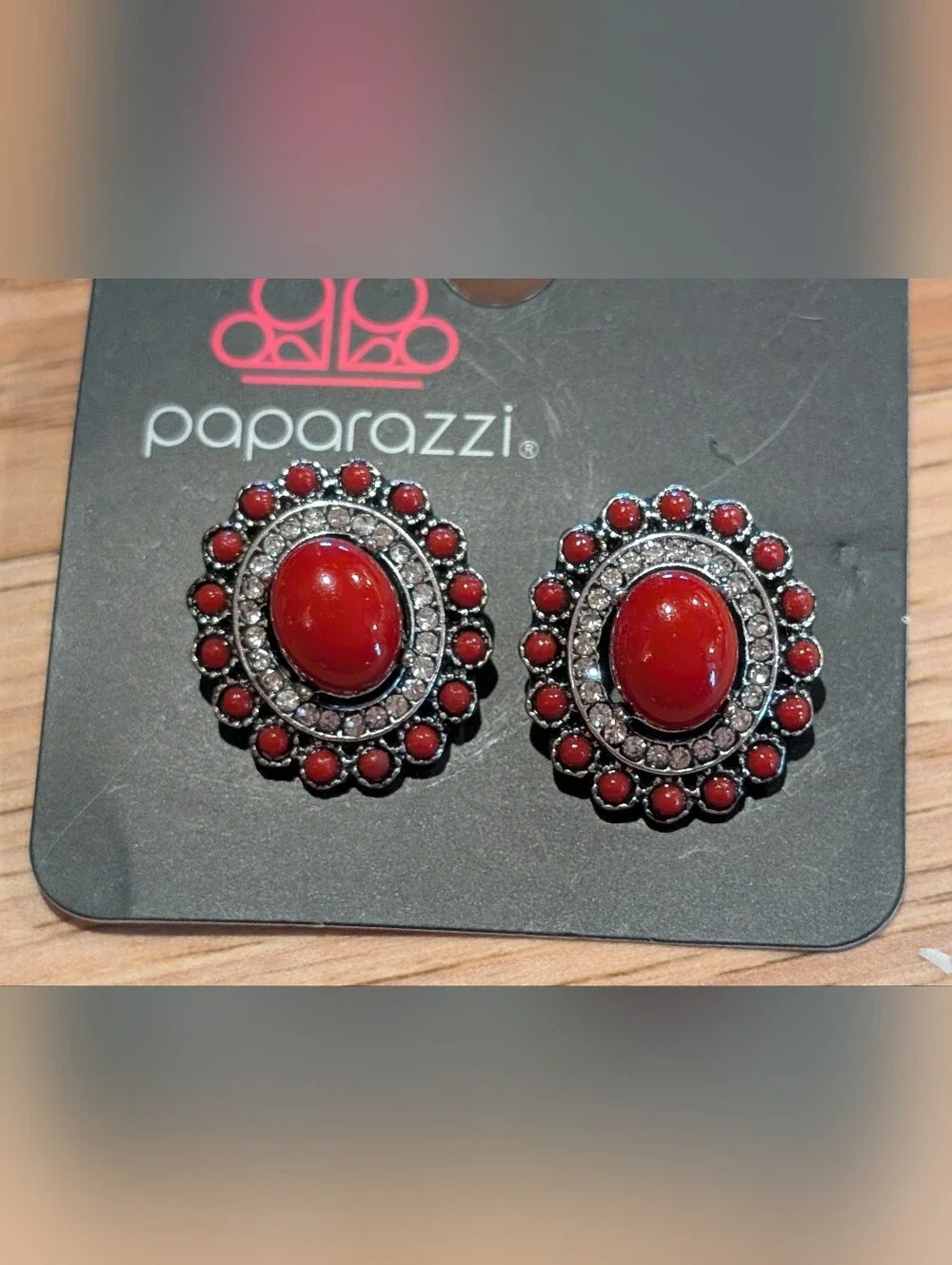 Paparazzi Red Cabochon Necklace Set